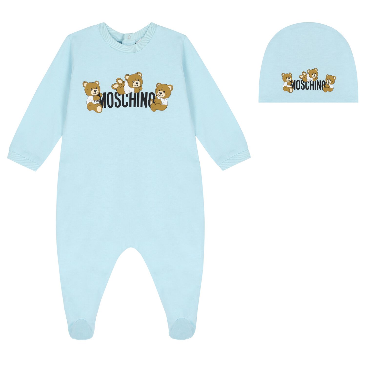 Blue Teddy Bear Logo Babygrow Gift Set, 1, hi-res