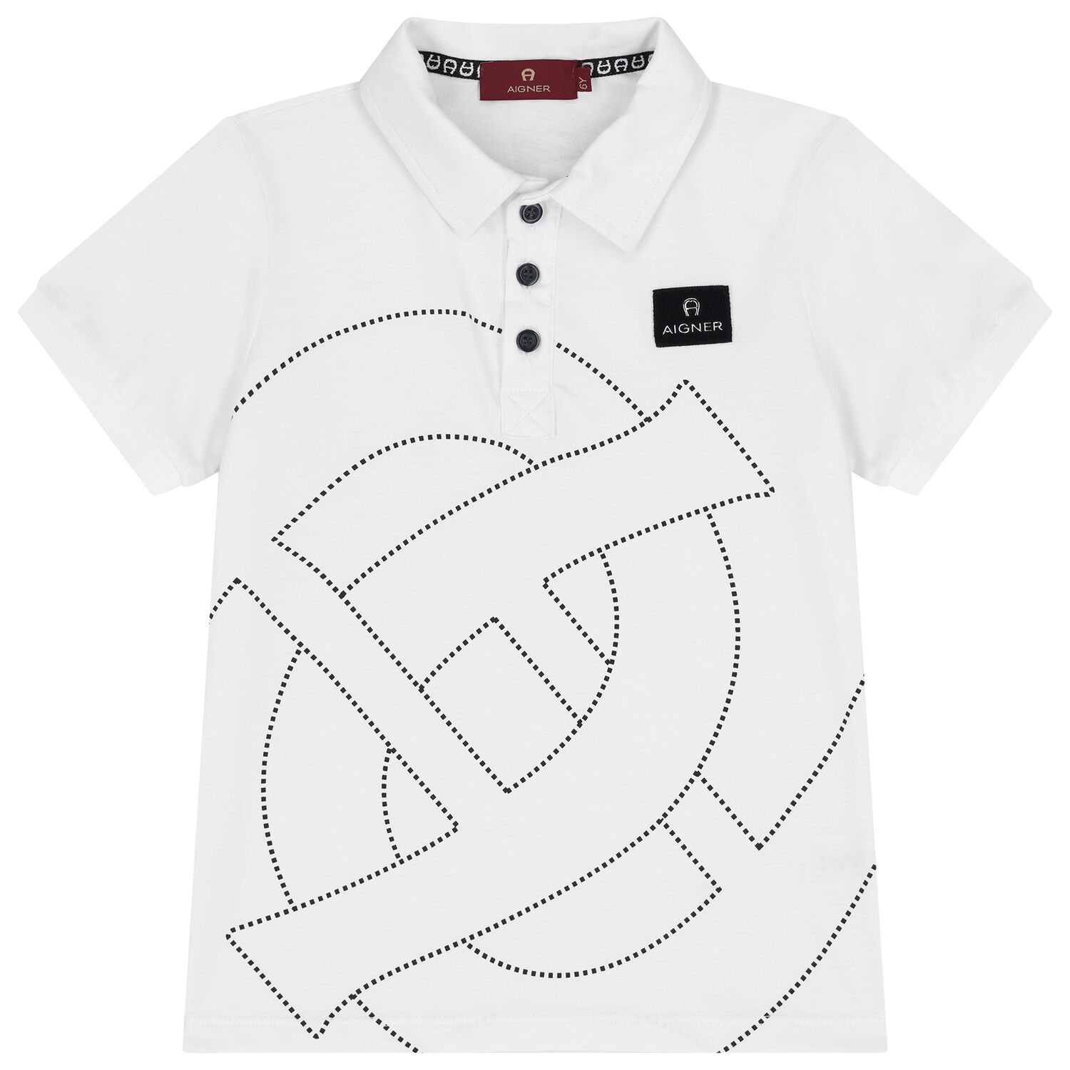 Boys White Logo Polo Shirt, 1, hi-res