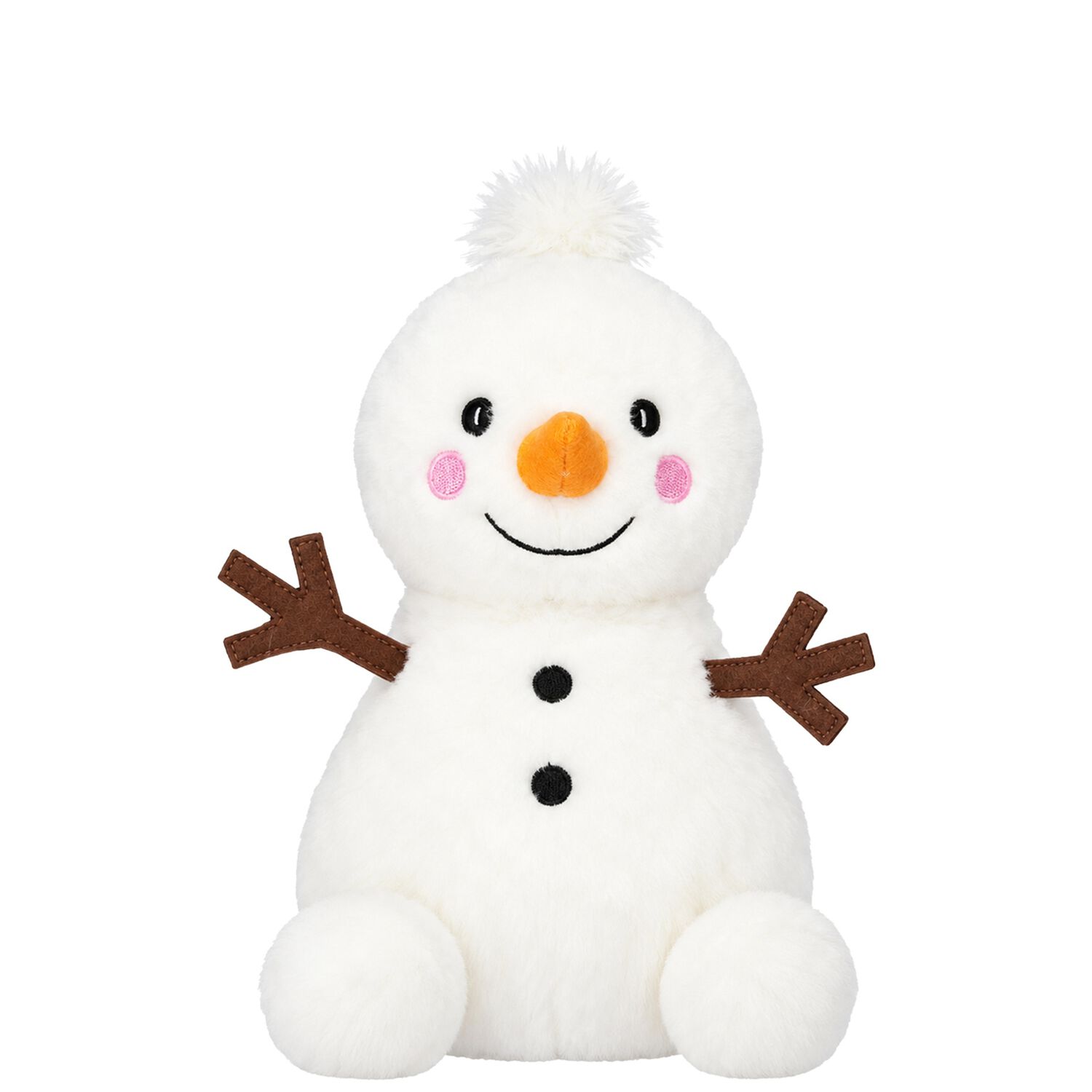 Palm Pals White Twig Snowman Medium Soft Toy ( 20CM ), 1, hi-res