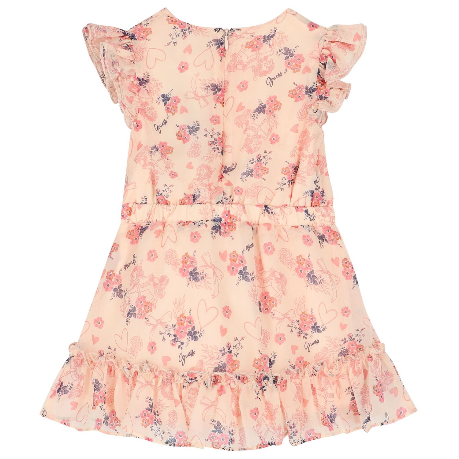 Baby Girls Pink Floral Chiffon Dress Set, 1, hi-res