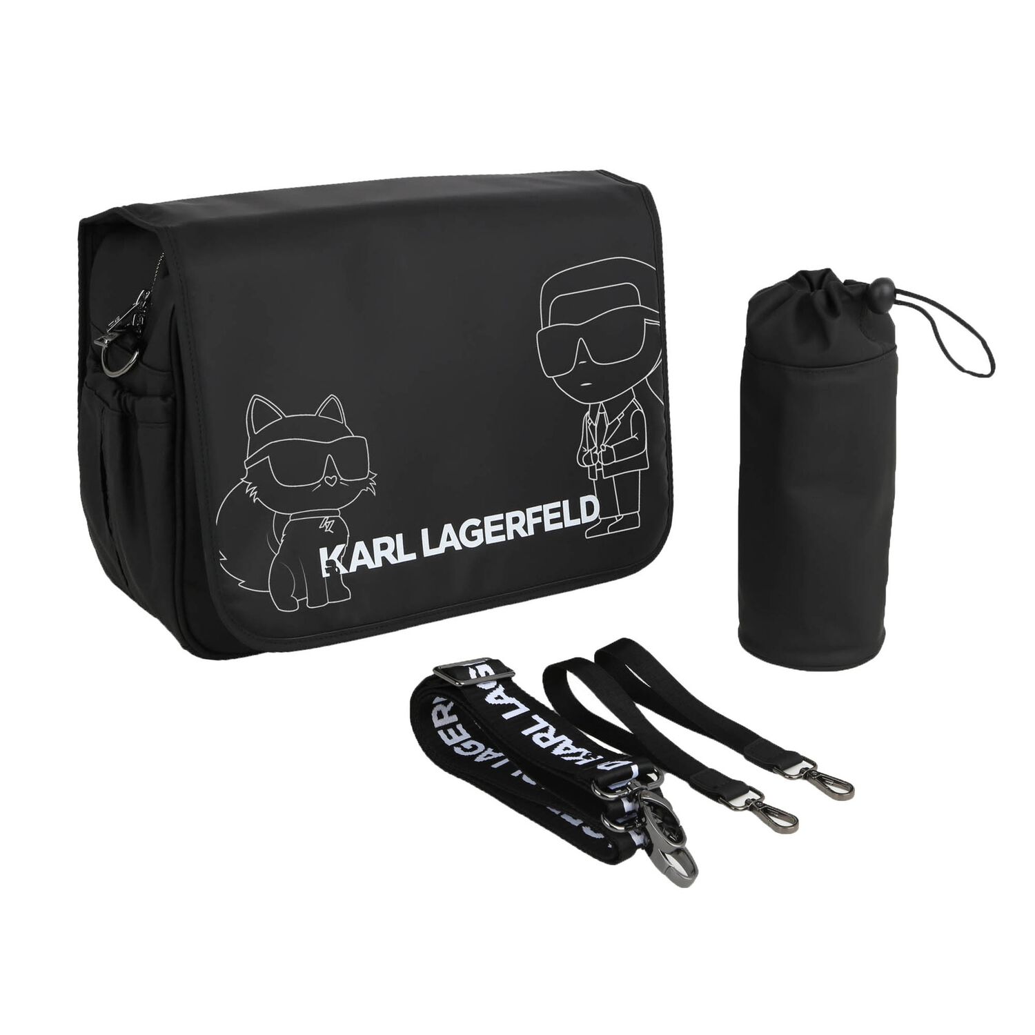 Black Ikonik Logo Baby Changing Bag, 1, hi-res image number null