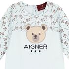 Baby Boys Blue Teddy Bear Logo Babygrow Set, 1, hi-res