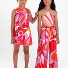 Girls Pink Onde Logo Playsuit, 1, hi-res