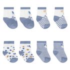 Baby Boys Blue & White Socks (4 Pack), 1, hi-res