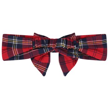 Baby Girls Red Bow Tartan Headband