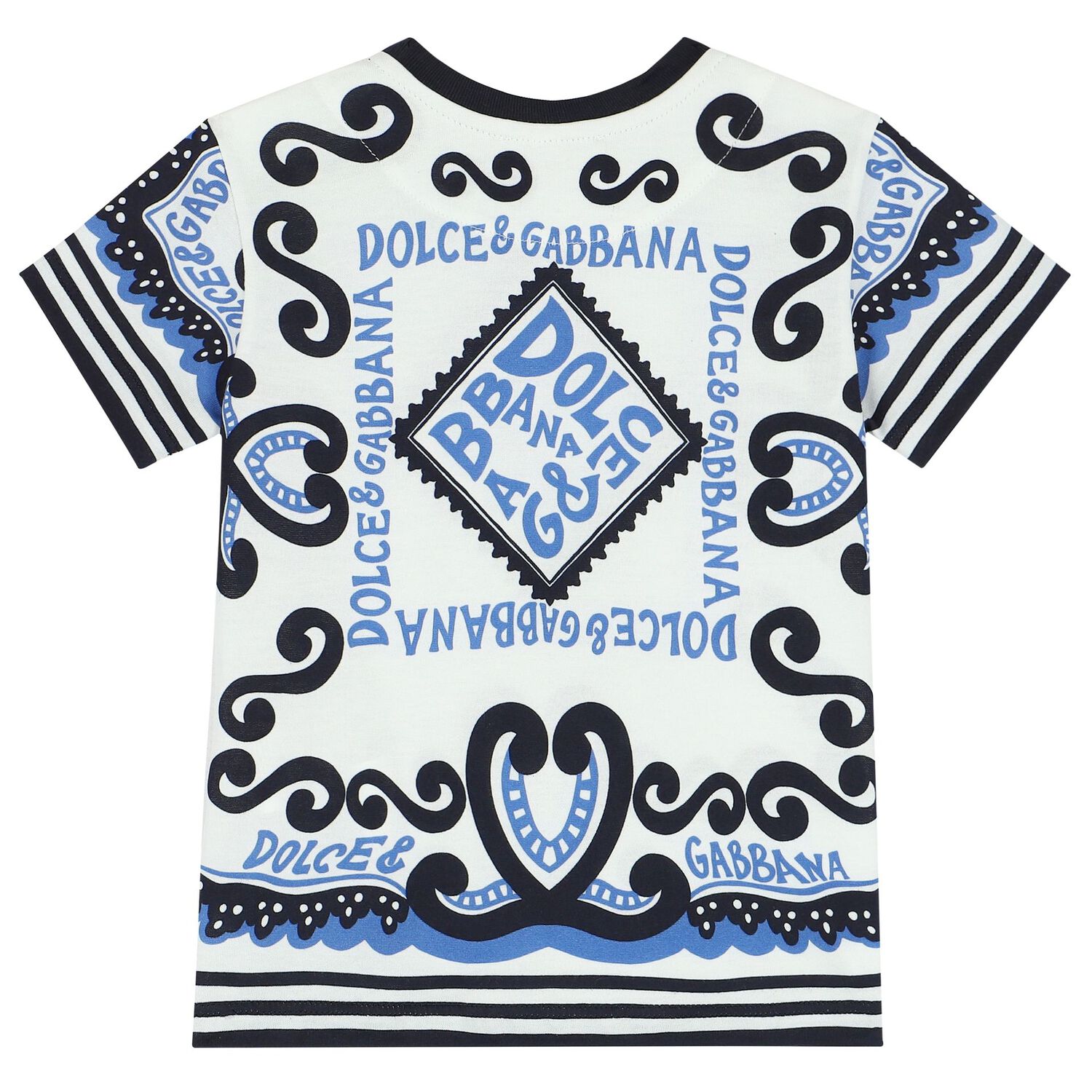 Baby Boys White & Blue Logo T-Shirt, 1, hi-res
