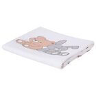 White Cotton Bear Print Baby Swaddle Blanket, 1, hi-res