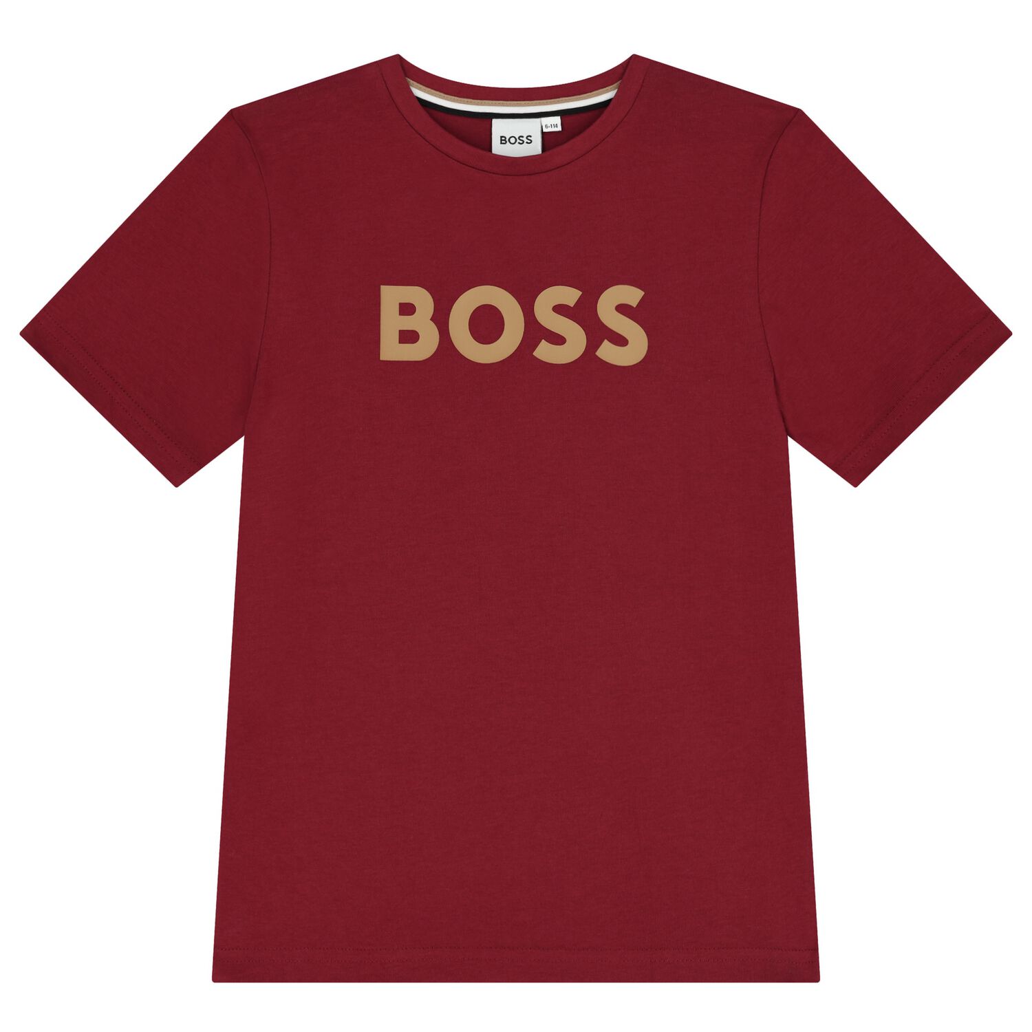 Boys Burgundy Logo T-Shirt, 3, hi-res image number null