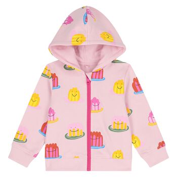 Younger Girls Pink Jelly Hooded Zip Up Top