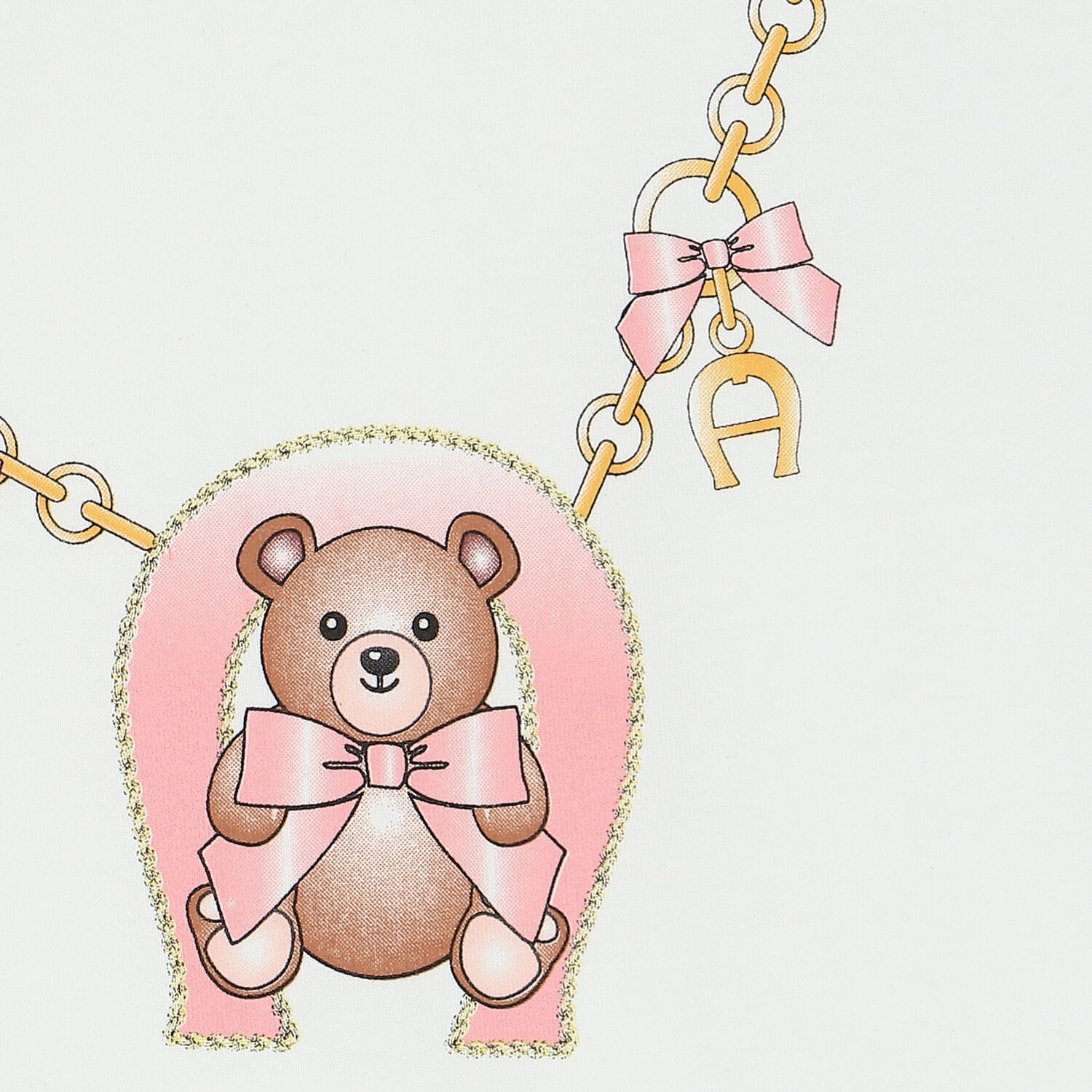 Baby Girls White Teddy Bear Logo Babygrow, 1, hi-res