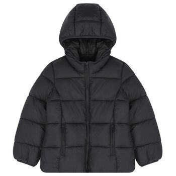 Girls Black Puffer Jacket, 1 Girls Black Puffer Jacket