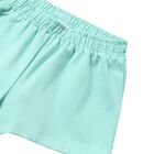 Younger Girls White & Aqua Shorts Set, 2, hi-res
