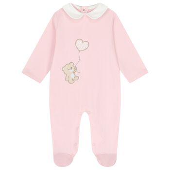 Baby Girls Pink Teddy Bear Babygrow