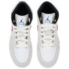 White & Grey Air Jordan 1 Mid Trainers, 8, hi-res
