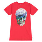 Girls Pink Skull Logo Dress, 1, hi-res