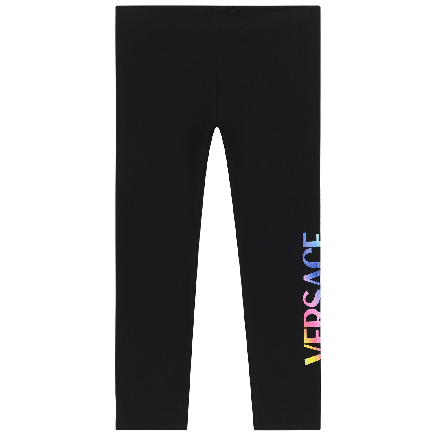 Girls Black Logo Leggings, 1, hi-res