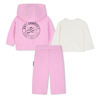 Younger Girls Pink Choupette Logo Tracksuit Set