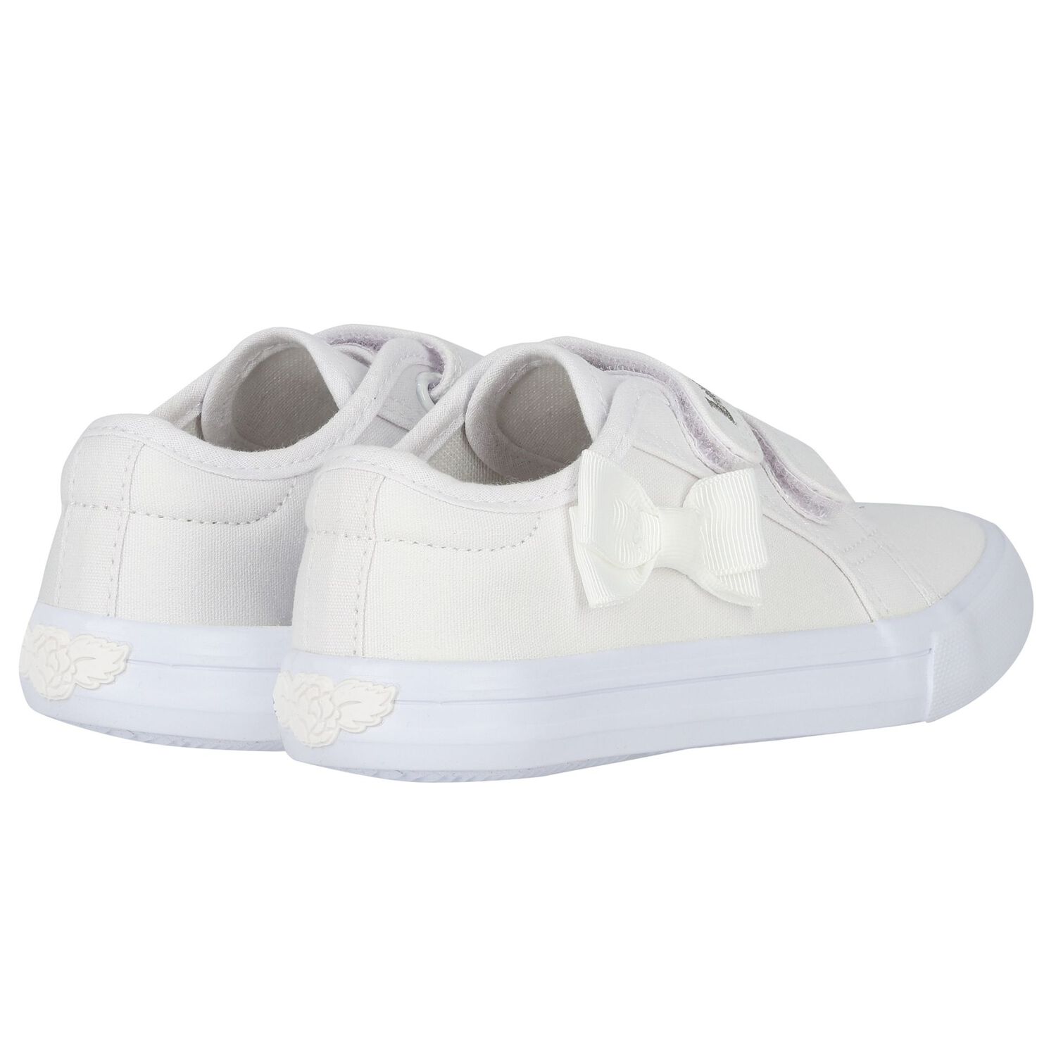 Girls White Logo Bow Shoes, 1, hi-res image number null