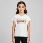 Girls White Logo T-Shirt, 1, hi-res