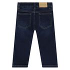 Younger Boys Navy Blue Logo Denim Jeans, 1, hi-res