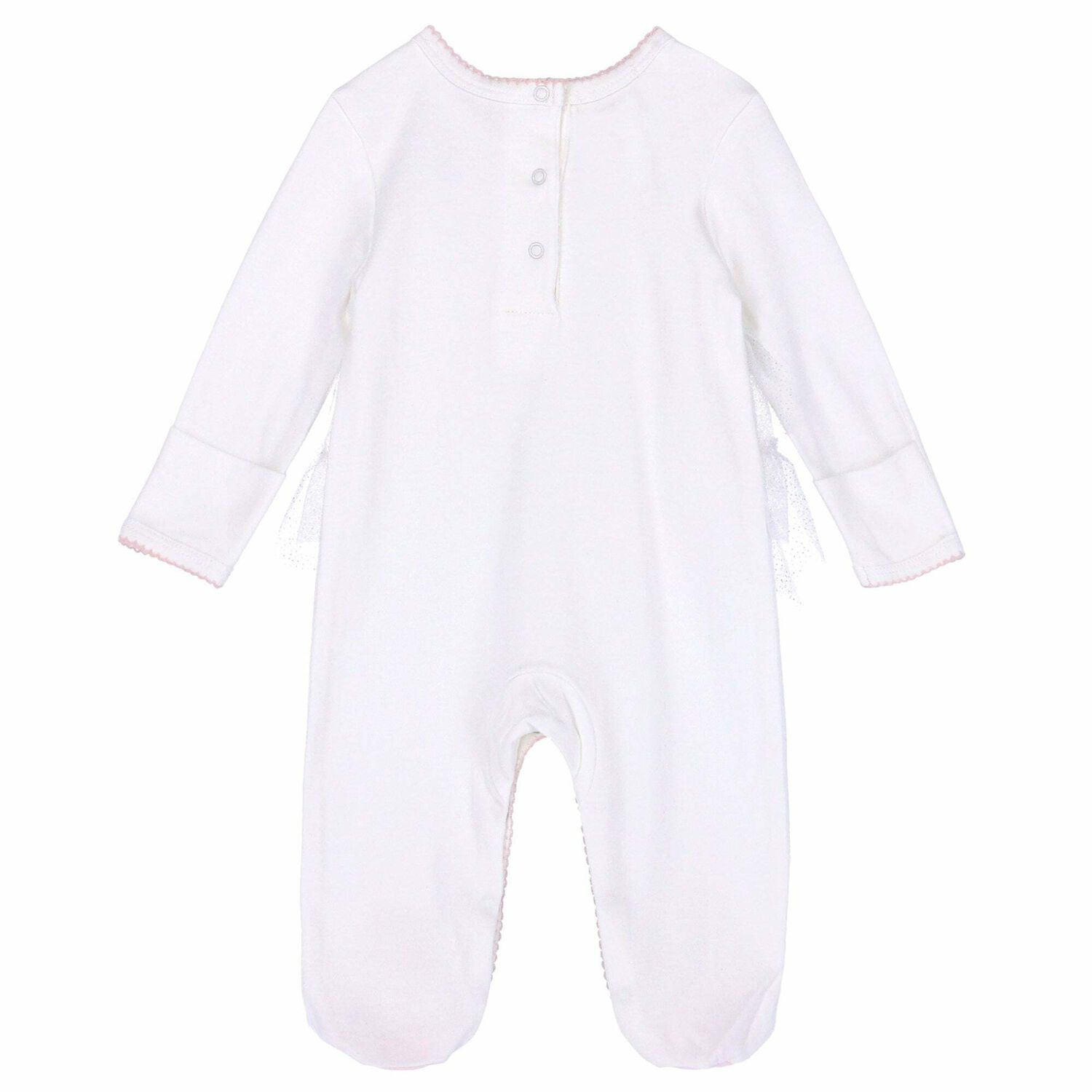 Baby Girls White Embellished Babygrow, 1, hi-res image number null