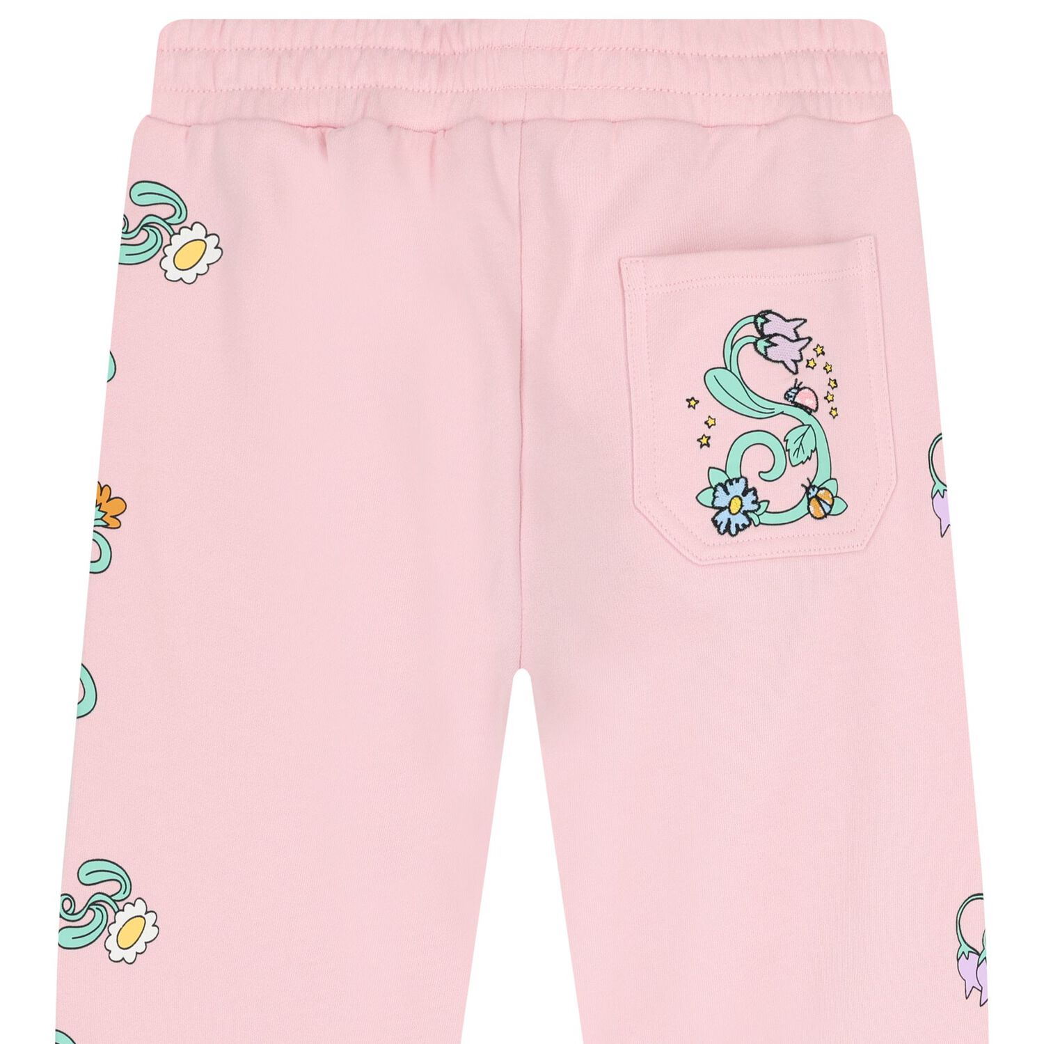 Girls Pink Floral Joggers , 1, hi-res