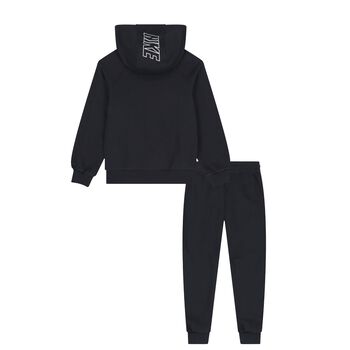 Boys Black Swoosh Logo Tracksuit