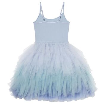 Girls Blue Sequin Tulle Dress
