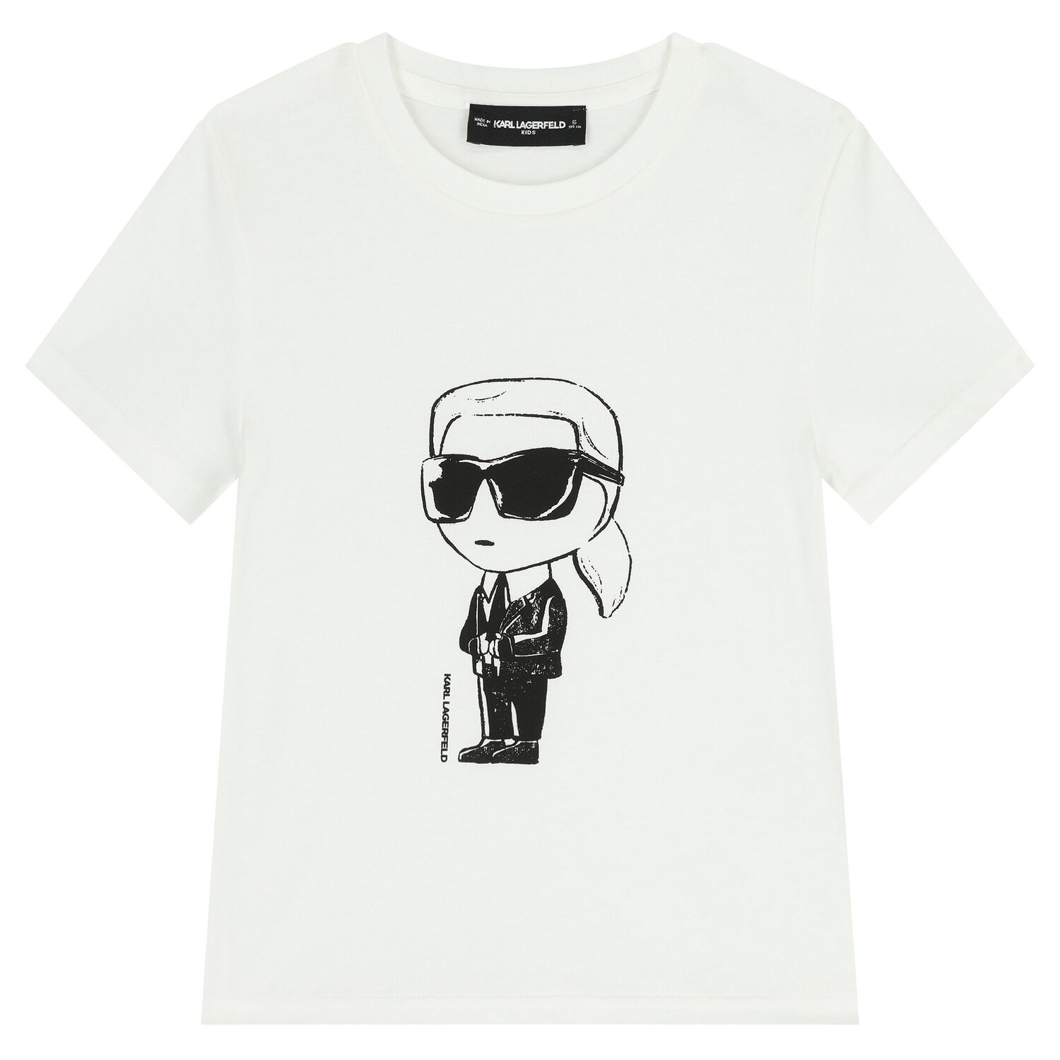 Boys White Ikonik Karl T-Shirt, 2, hi-res