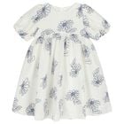 Girls White Floral Dress, 1, hi-res