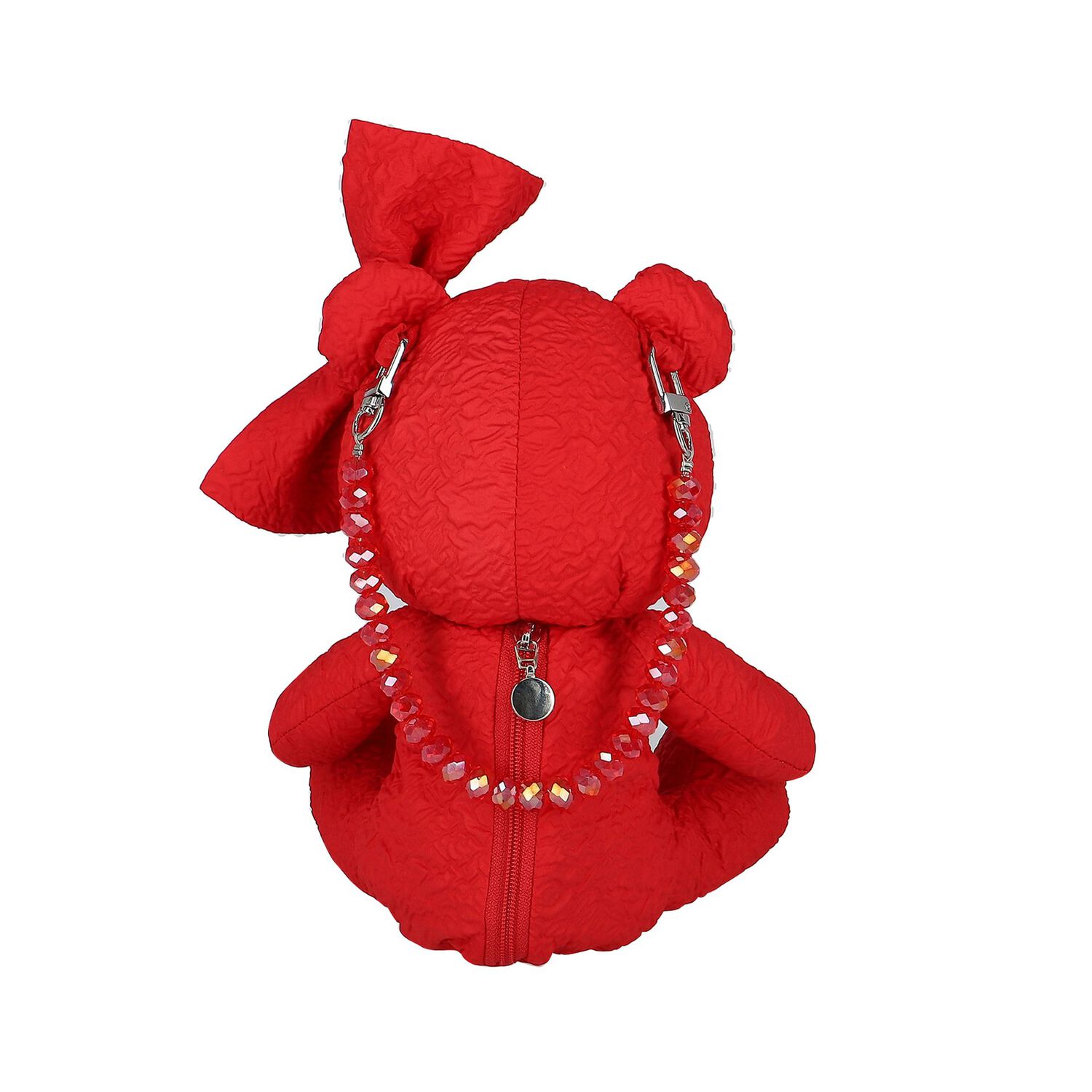 Girls Red Teddy Bear Bag, 1, hi-res