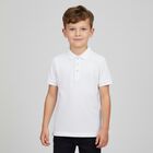 Boys White Logo Polo Shirt, 2, hi-res