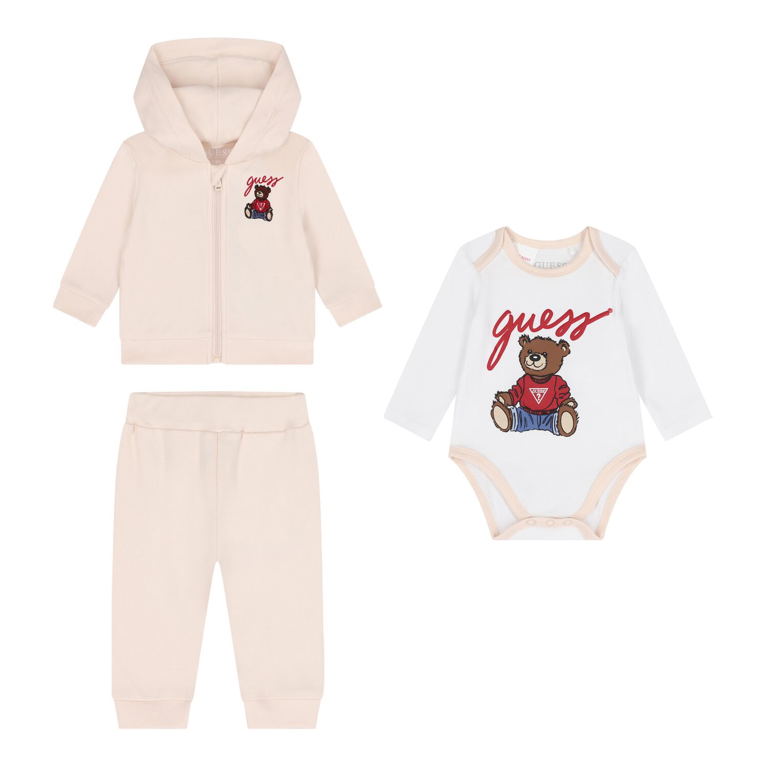 Baby Boys Beige Teddy Bear Tracksuit (3 Piece), 1, hi-res image number null