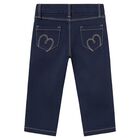 Younger Girls Navy Blue Denim Jeans, 1, hi-res