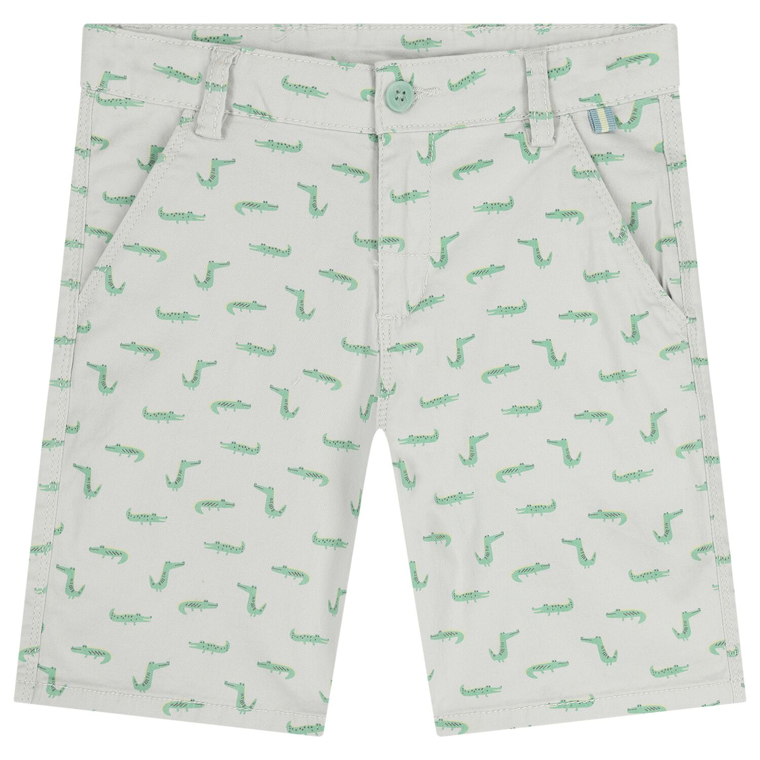 Boys Grey Crocodile Shorts, 1, hi-res