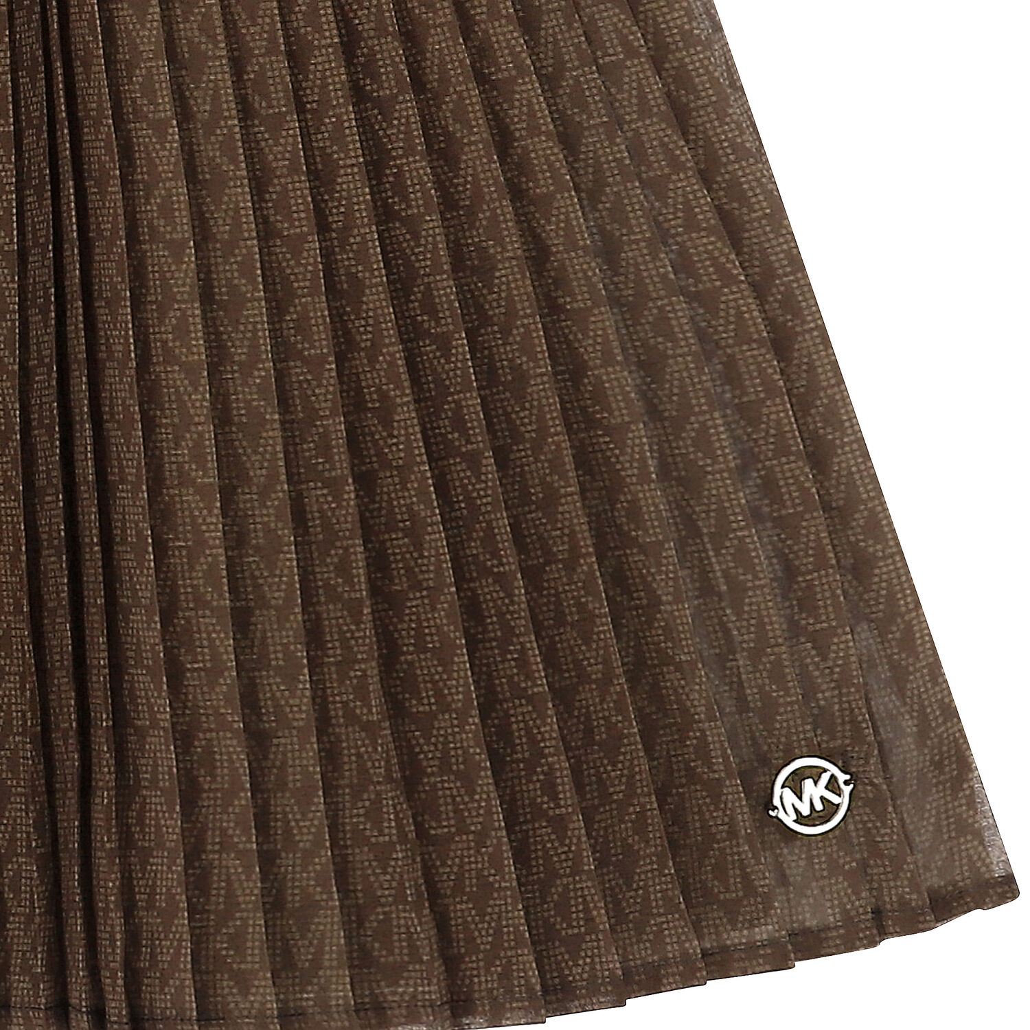 Girls Brown Chiffon Logo Dress, 1, hi-res