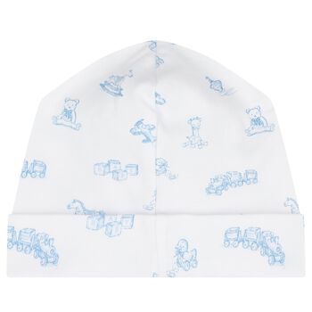 Baby Boys White & Blue Vintage Toy Treasures Hat