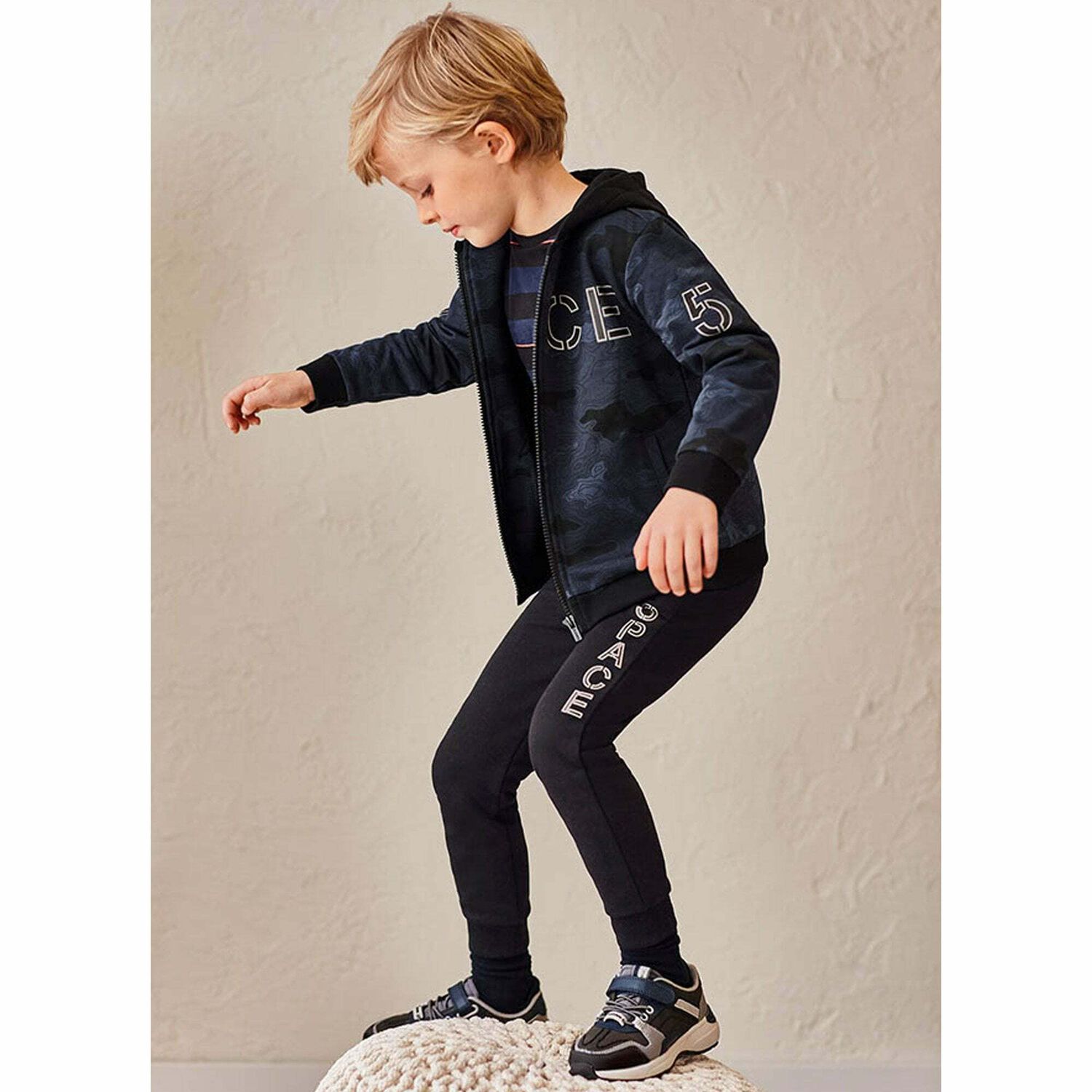 Boys Navy & Black Tracksuit, 1, hi-res