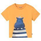 Younger Boys Orange Hippo T-Shirt, 3, hi-res