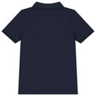 Boys Navy Blue Logo Polo Shirt, 2, hi-res