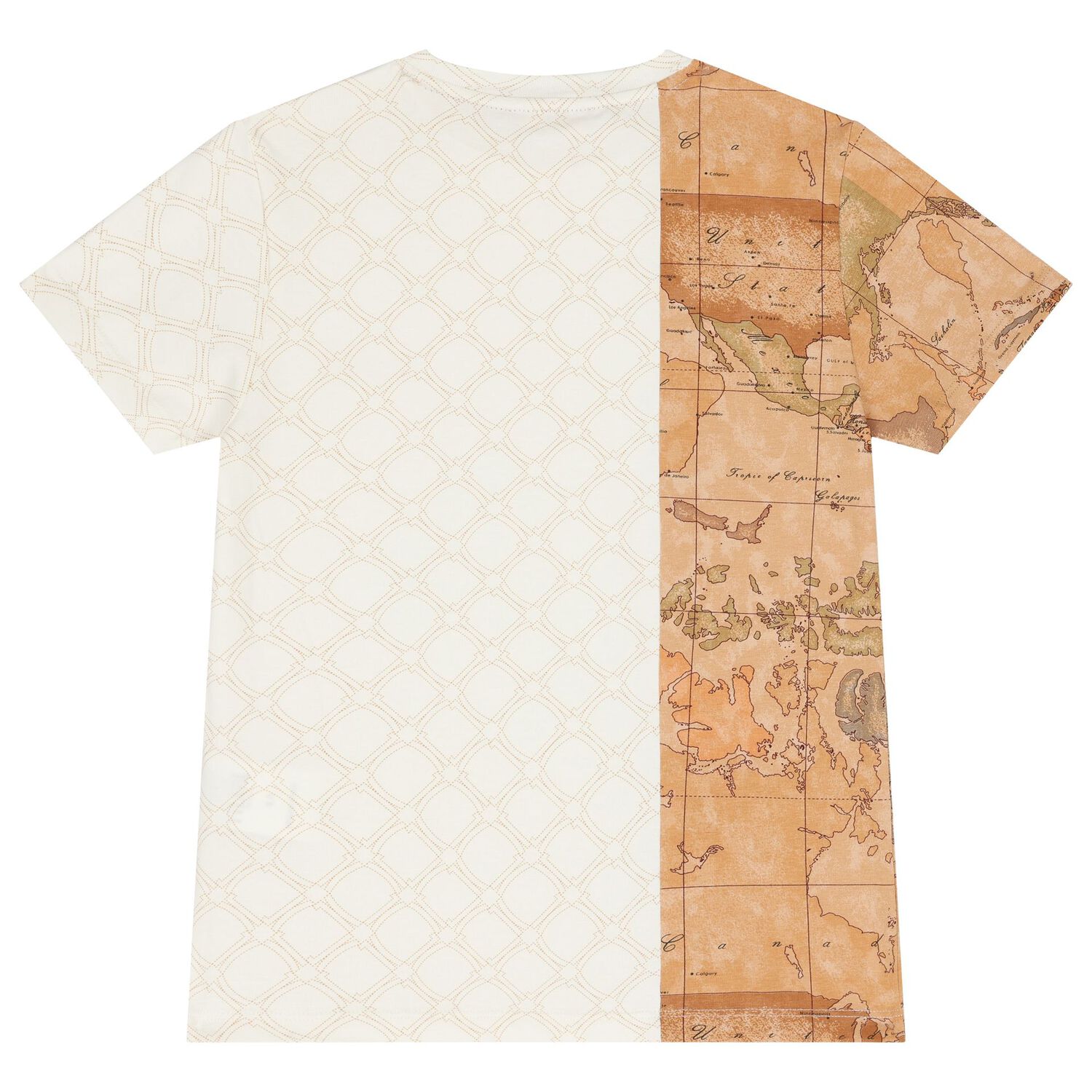 Boys Beige & Ivory Geo Map T-Shirt, 1, hi-res