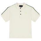 Boys Ivory Logo Polo Shirt, 1, hi-res