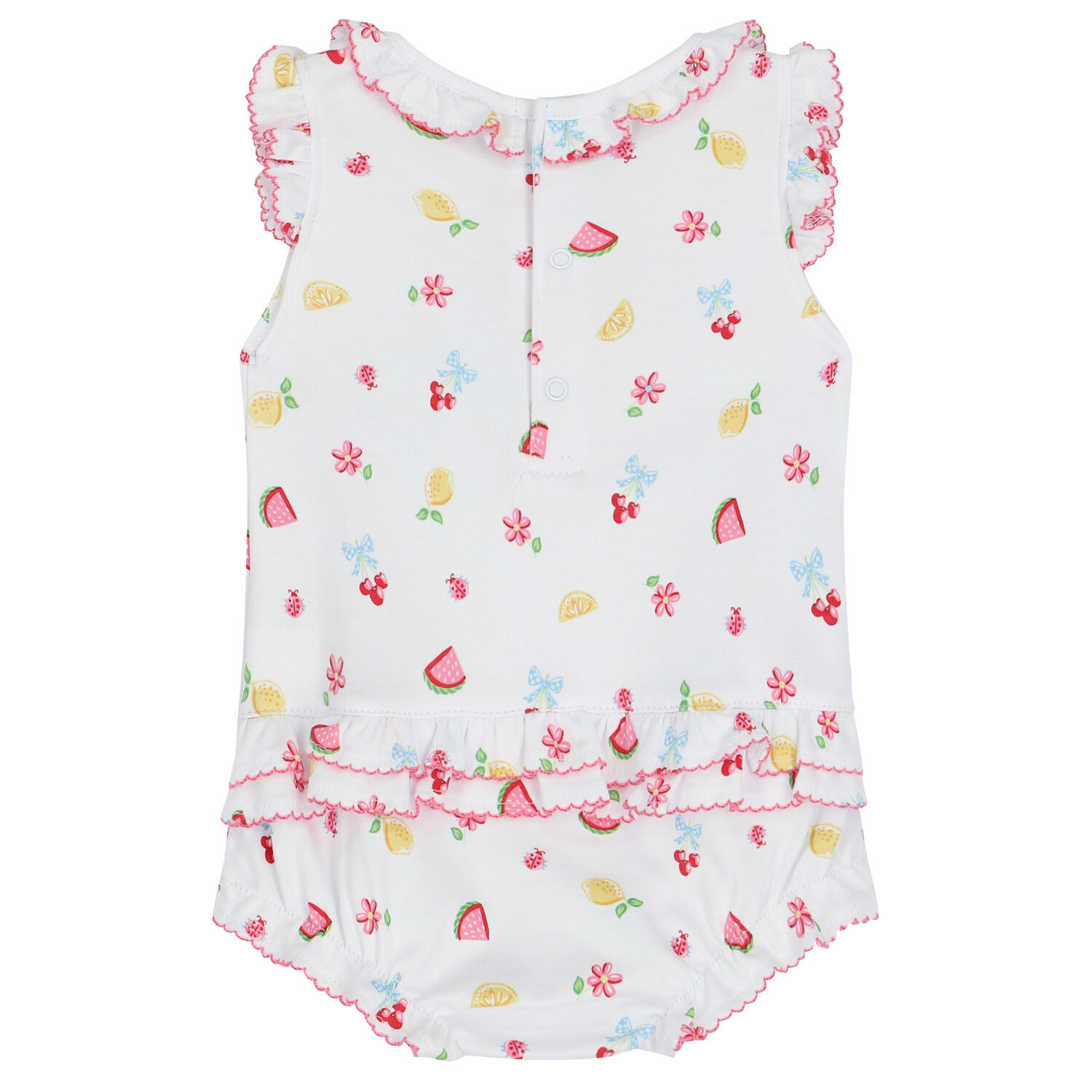 Baby Girls White Tropical Dreams Romper, 1, hi-res