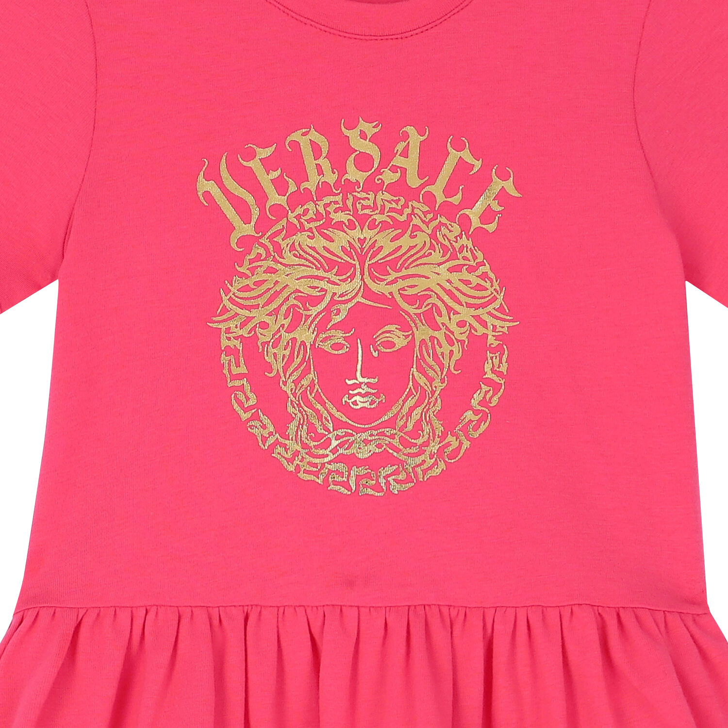Younger Girls Pink Medusa Logo Dress, 1, hi-res