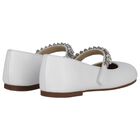 Girls White Embellished Ballerina Shoes, 1, hi-res