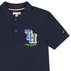 Boys Navy Blue Logo Polo Shirt, 1, hi-res