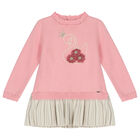 Younger Girls Pink & Beige Dress, 1, hi-res