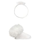 Baby Girls White Headband & Socks Set, 2, hi-res
