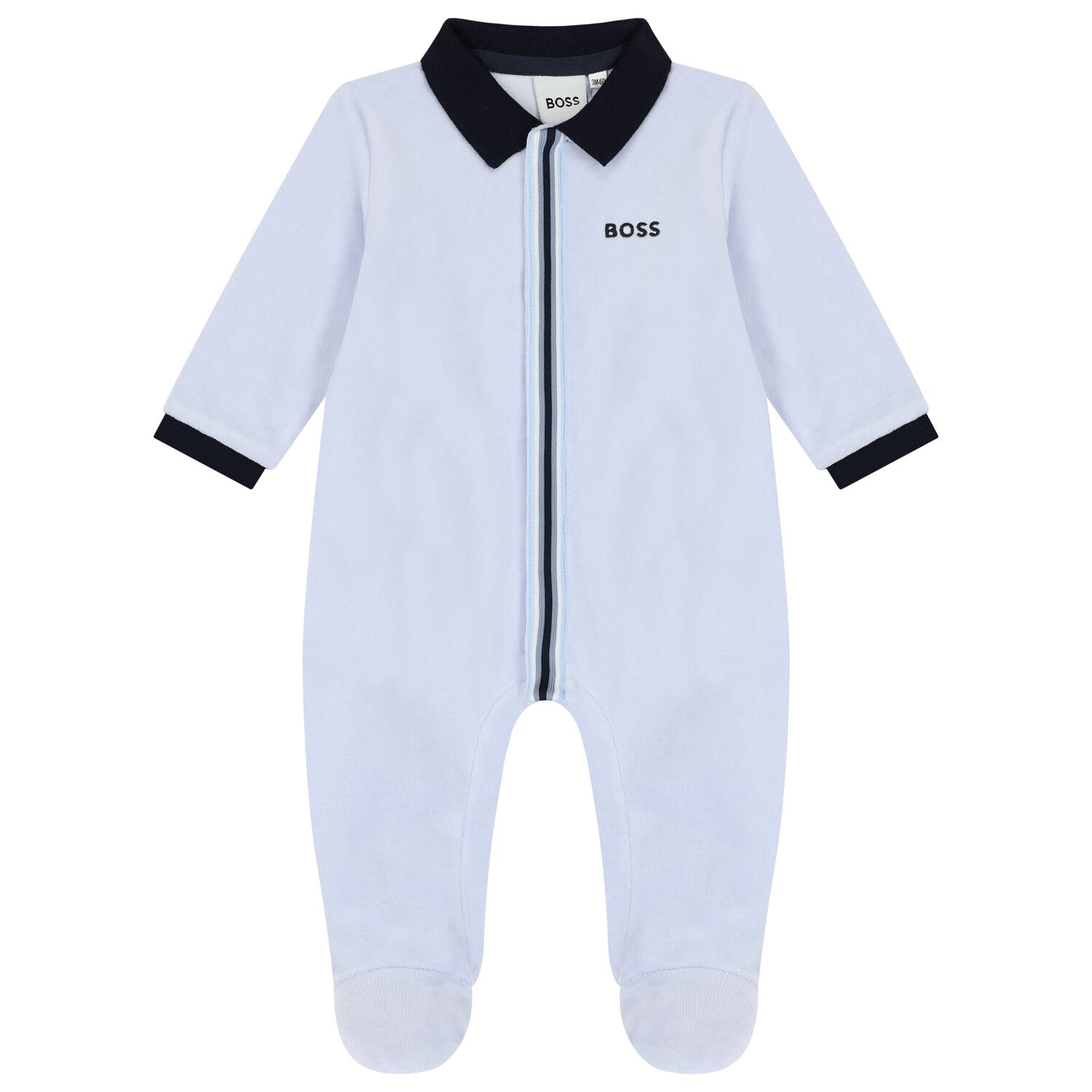 Baby Boys Blue Logo Babygrow, 2, hi-res
