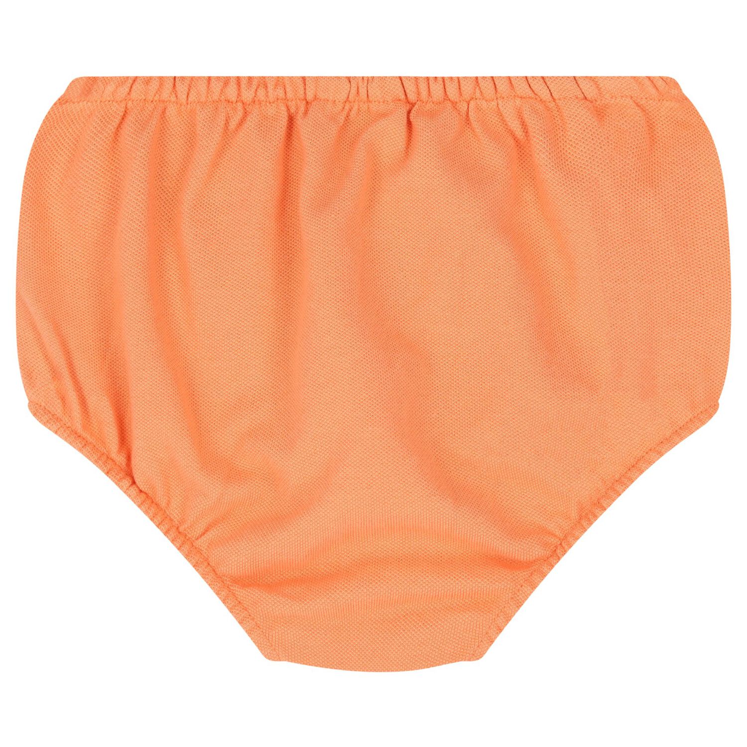 Baby Girls Orange Cotton Polo Dress, 1, hi-res